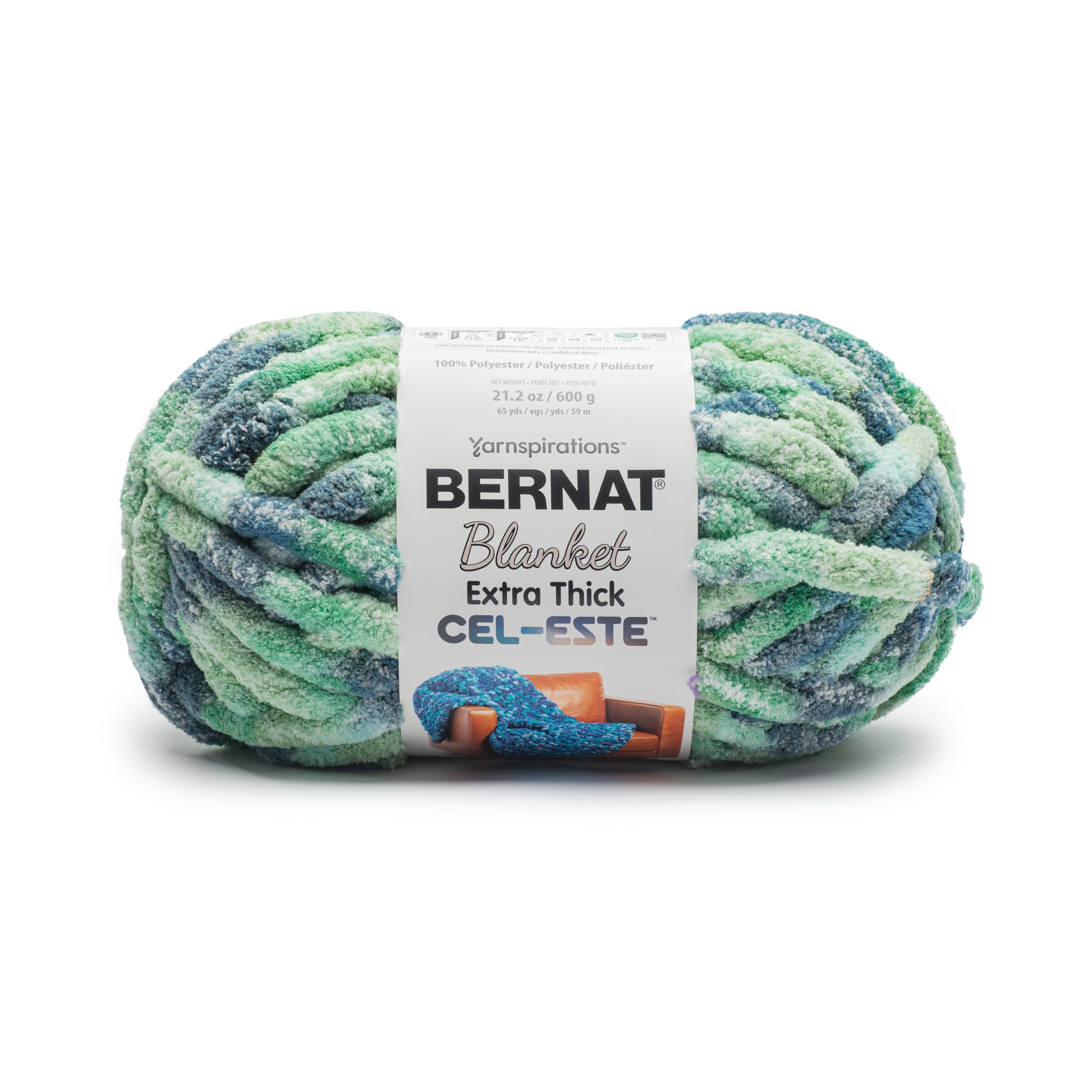 Amazon.com: Bernat Blanket Extra Thick Cel-Este Celestial Teal